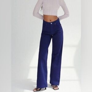 ZARA Classic Indigo High-Rise Wide Leg Jeans